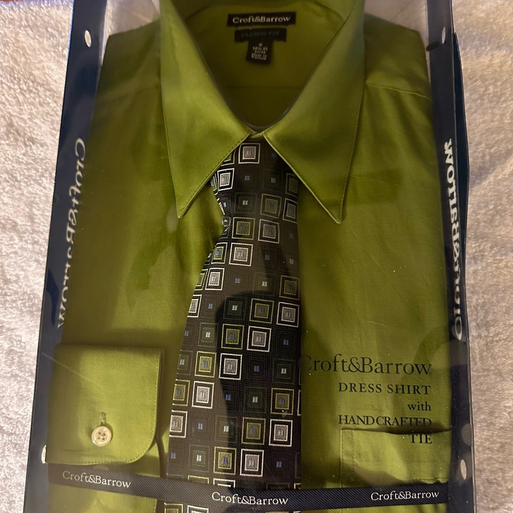 Croft & Barrow Men's Green Dress Shirt